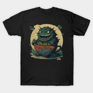 Japanese monster with bowl of tea T-Shirt